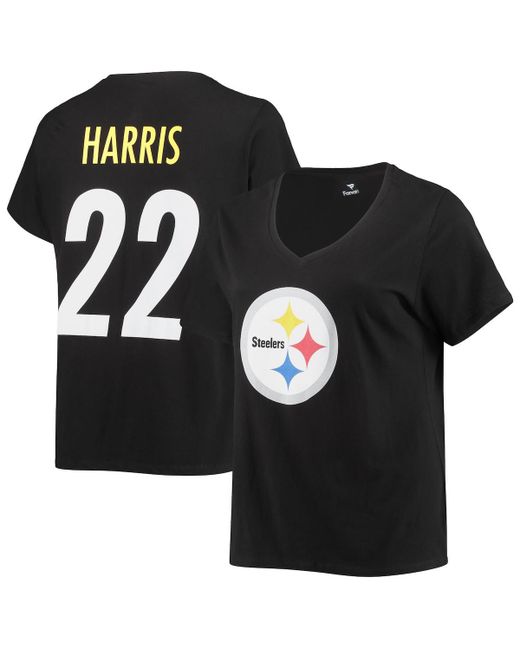 Fanatics Najee Harris Pittsburgh Steelers Plus Player Name and Number V-Neck T-shirt