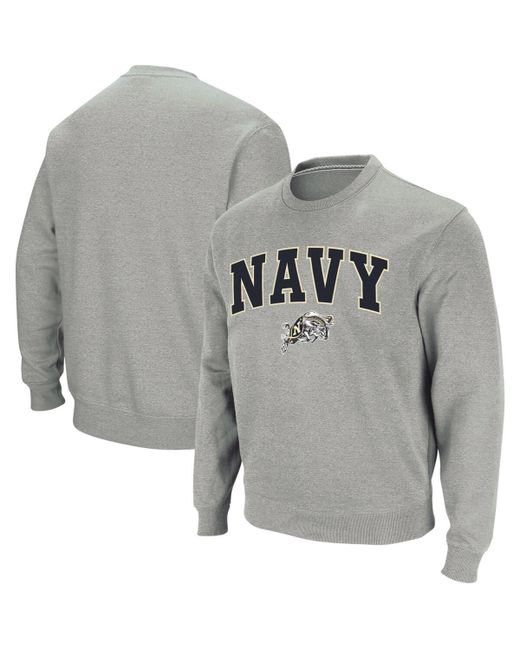 Colosseum Navy Midshipmen Arch and Logo Crew Neck Sweatshirt