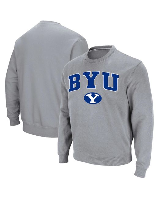 Colosseum Byu Cougars Team Arch Logo Tackle Twill Pullover Sweatshirt