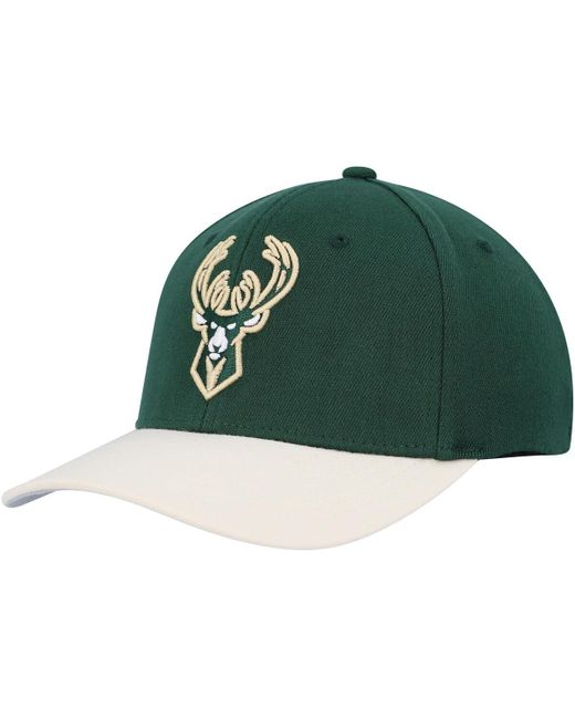 Mitchell & Ness Tan Milwaukee Bucks Mvp Team Two-Tone 2.0 Stretch-Snapback Hat