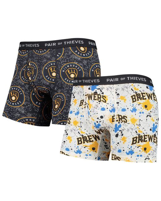 Pair of Thieves and Navy Milwaukee Brewers Super Fit 2-Pack Boxer Briefs Set