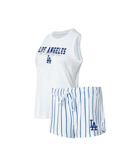 Concepts Sport Los Angeles Dodgers Reel Pinstripe Tank Top and Shorts Sleep Set