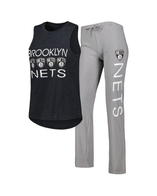 Concepts Sport Black Brooklyn Nets Team Tank Top and Pants Sleep Set
