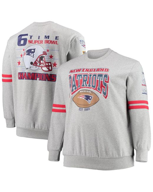 Mitchell & Ness New England Patriots Big and Tall Allover Print Pullover Sweatshirt