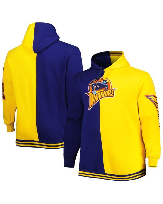 Mitchell & Ness Gold Golden State Warriors Big and Tall Hardwood Classics Split Pullover Hoodie
