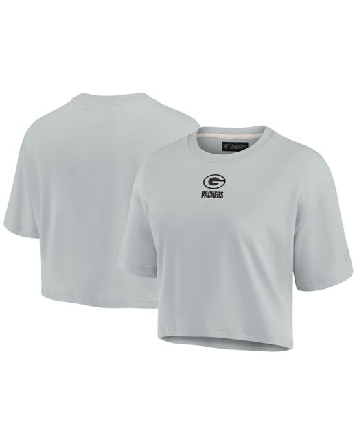 Fanatics Signature Green Bay Packers Super Soft Short Sleeve Cropped T-shirt