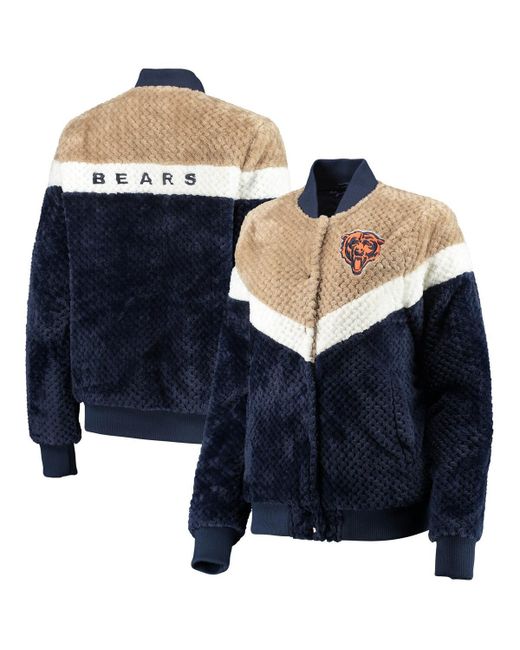 G-iii 4her By Carl Banks Cream Chicago Bears Riot Squad Sherpa Full-Snap Jacket