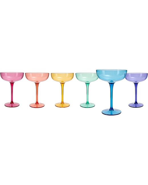 The Wine Savant European Style Martini Crystal Acrylic Glasses Set of 6