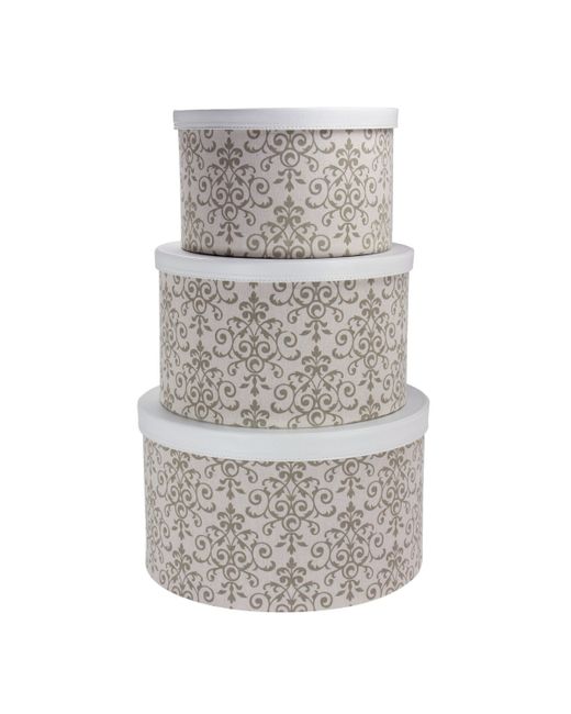 Household Essentials Round Hat Boxes with Lids Set of 3
