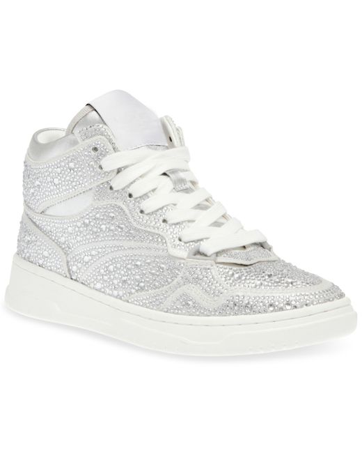 Steve Madden Evans-r Rhinestone Lace-Up High-Top Sneakers