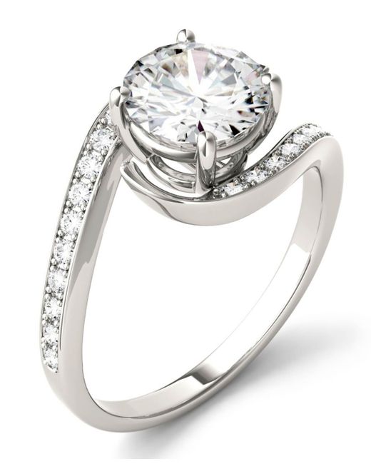 Charles & Colvard Moissanite Round Swirl Engagement Ring 1-3/4 ct. t.w. Diamond Equivalent 14k