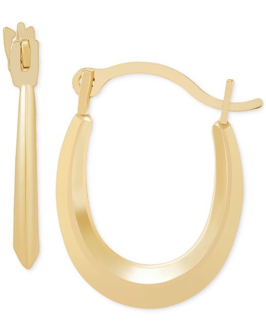 Macy's Polished Tapered Oval Small Hoop Earrings 10k Gold
