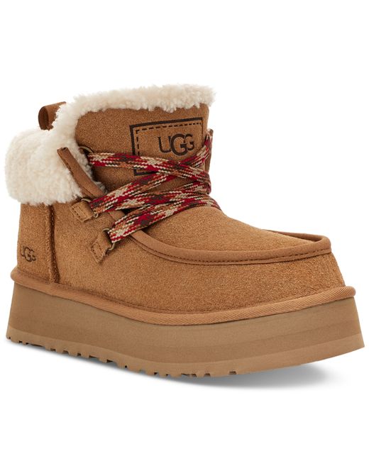 Ugg Funkarra Cabin Cuffed Lace-Up Cold-Weather Booties