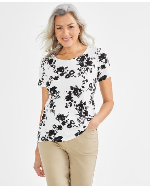 Style & Co Short-Sleeve Printed Scoop-Neck Top Created for