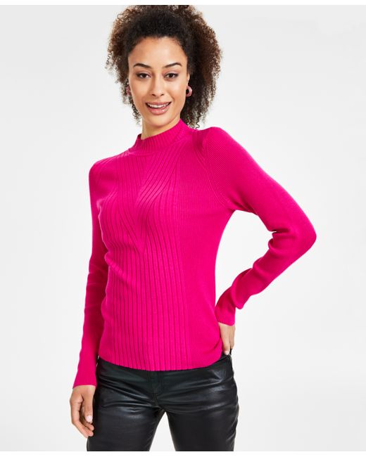I.N.C. International Concepts Detail Ribbed Mock Neck Sweater Created for