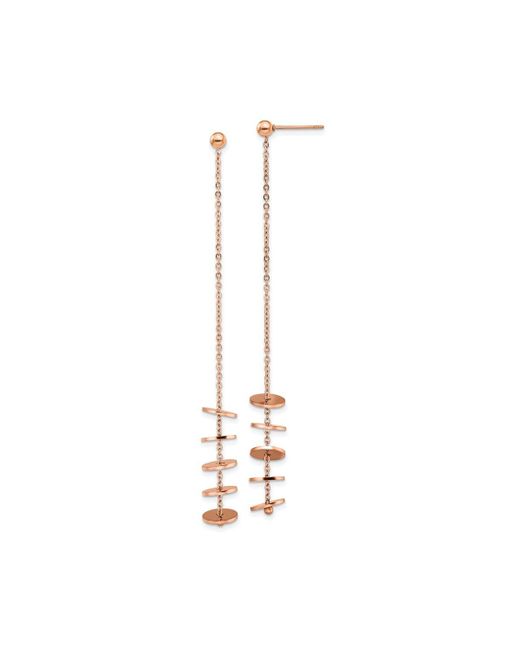 Chisel Polished Rose Ip-plated Dangle Earrings