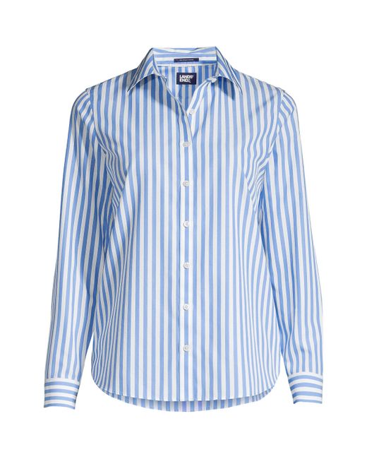 Lands' End Petite Wrinkle Free No Iron Button Front Shirt