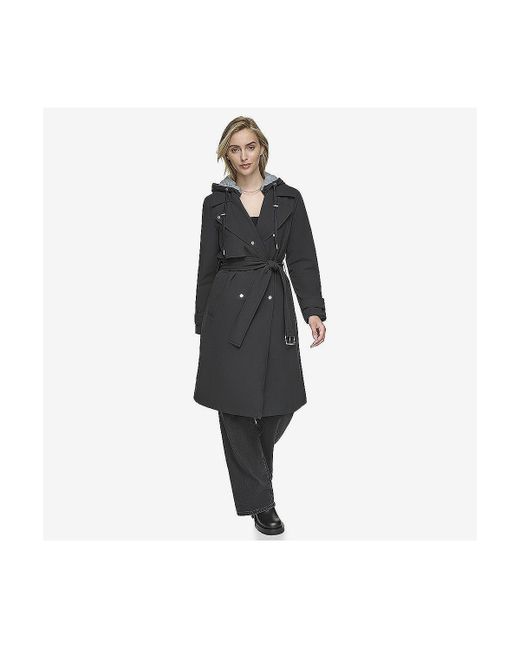 Andrew Marc Evesham Mixed Media Insulated Trench Coat