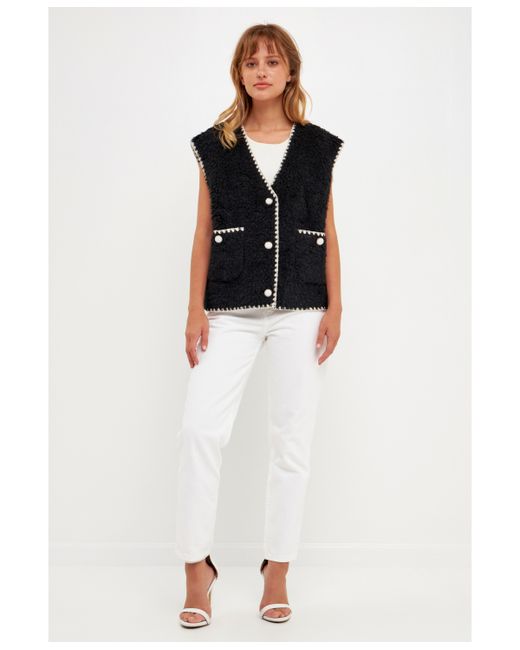 English Factory Faux Shearling Vest
