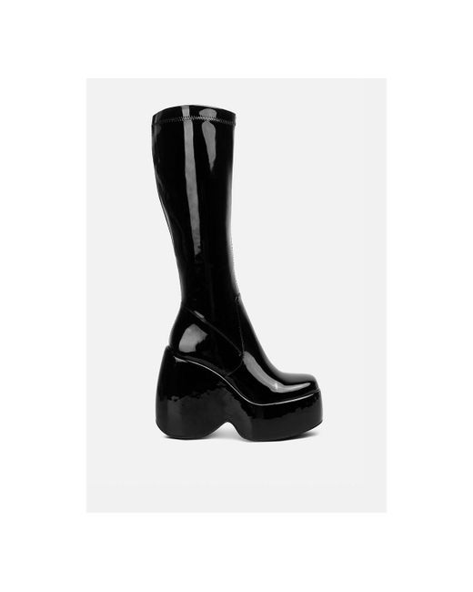 London Rag dirty dance patent high platform calf boots