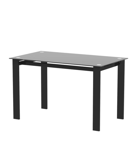 Simplie Fun Modern tempered glass dining table simple rectangular metal legs living room kit