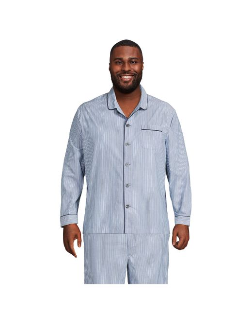 Lands' End Big Tall Poplin Pajama Shirt