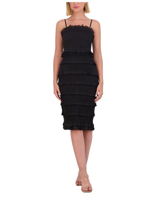 Vince Camuto Tiered Ruffle-Trim Bodycon Dress