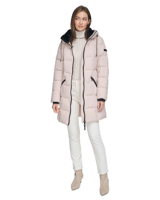 Dkny Faux-Fur-Trim Hooded Puffer Coat Created for
