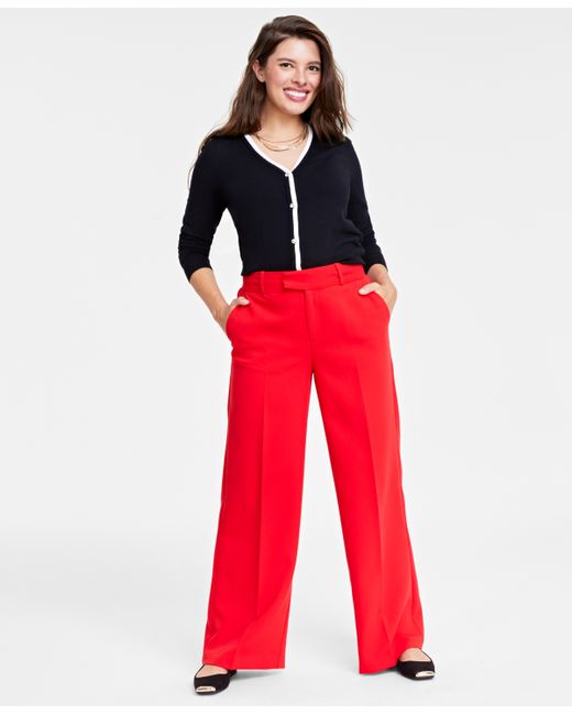 On 34th Double-Weave Wide-Leg Pants Regular and Short Length Created for