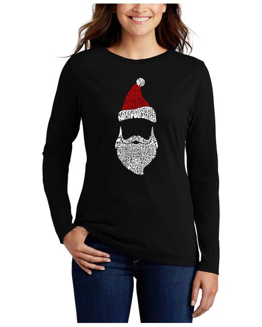 La Pop Art Santa Claus Word Art Long Sleeve T-shirt