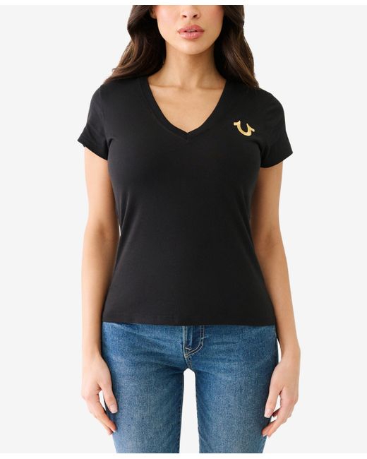 True Religion Short Sleeve Horseshoe V-Neck T-shirt