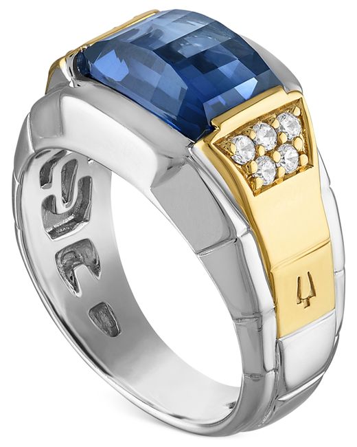 Bulova Classic Lab Created Sapphire Diamond 1/4 ct. t.w. Ring 14k Gold-Plated Sterling