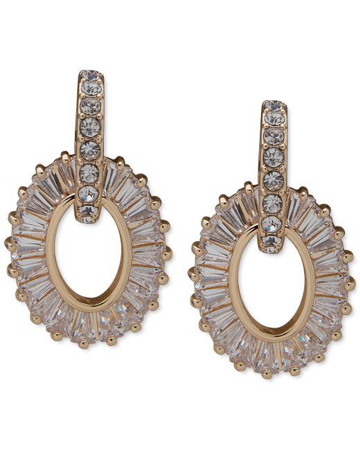 AK Anne Klein Gold-Tone Baguette Ring Drop Earrings