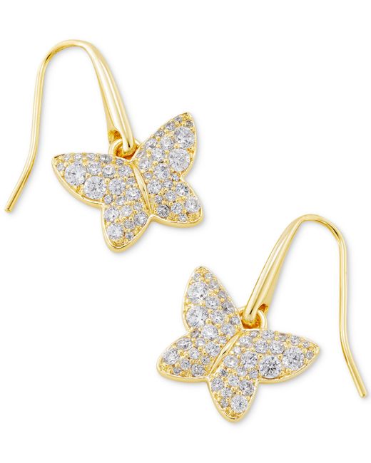 Kendra Scott 14k Gold-Plated Pave Butterfly Drop Earrings