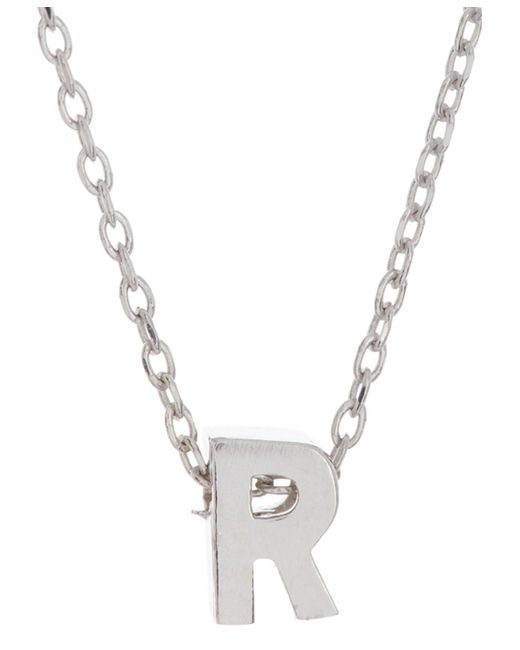 Adornia Rhodium-Plated Mini Initial A Pendant Necklace 16 2 extender R