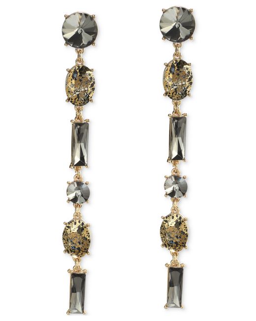 I.N.C. International Concepts Gold-Tone Mixed Stone Linear Drop Earrings Created for