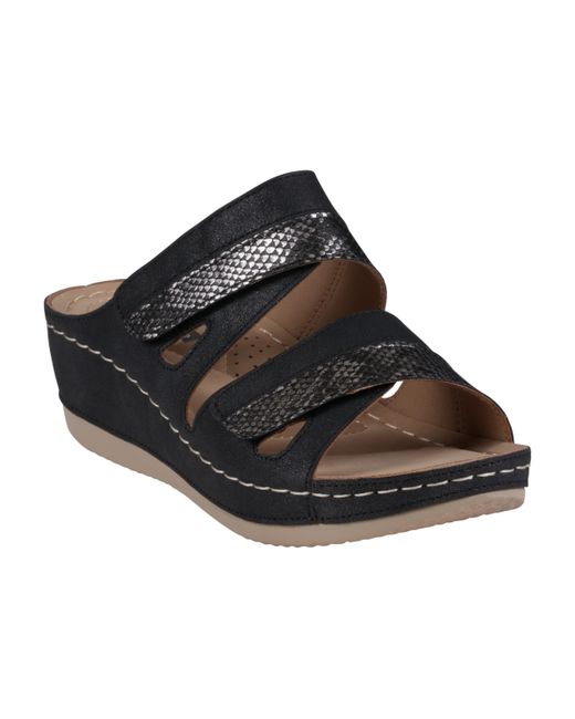 GC Shoes Double Band Wedge Sandals