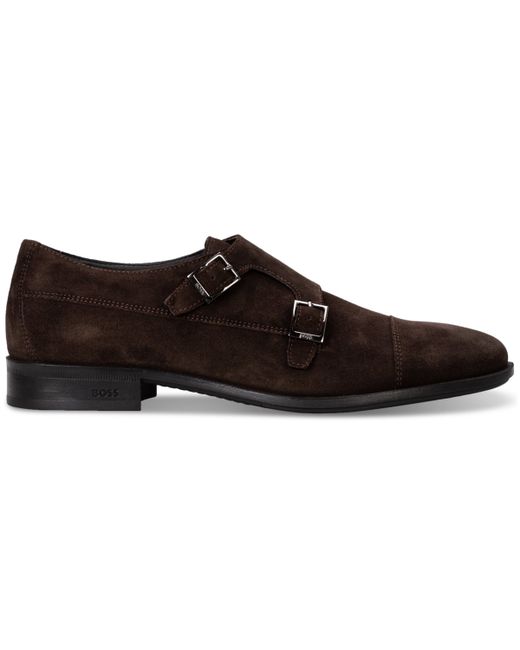 Boss by Hugo Colby Double Monk Strap Suede Dress Shoes
