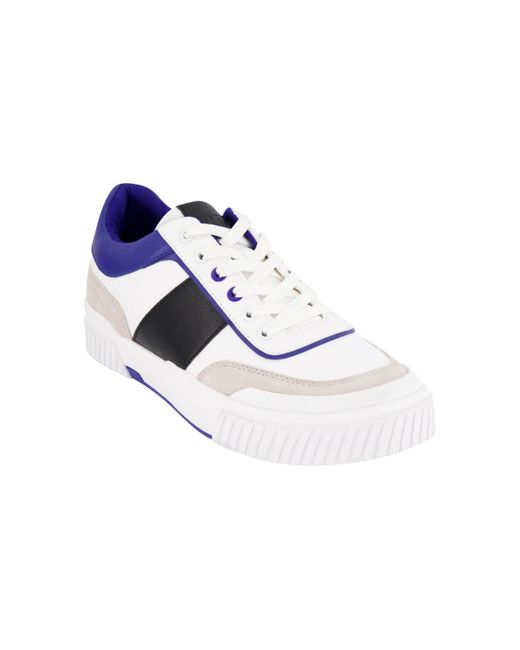 Dkny Low Top Two Tone Branded Sole Lace Up Sneakers
