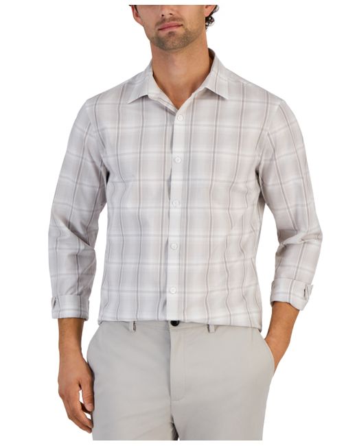 Alfani Plaid Print Long-Sleeve Button-Up Shirt Created for