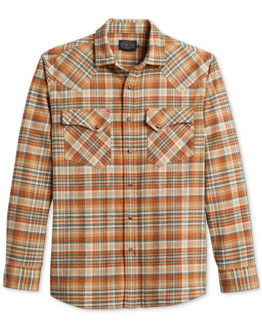Pendleton Wyatt Plaid Button-Down Western Shirt rust