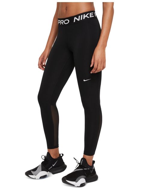 Nike Pro Mid-Rise Mesh-Paneled Leggings