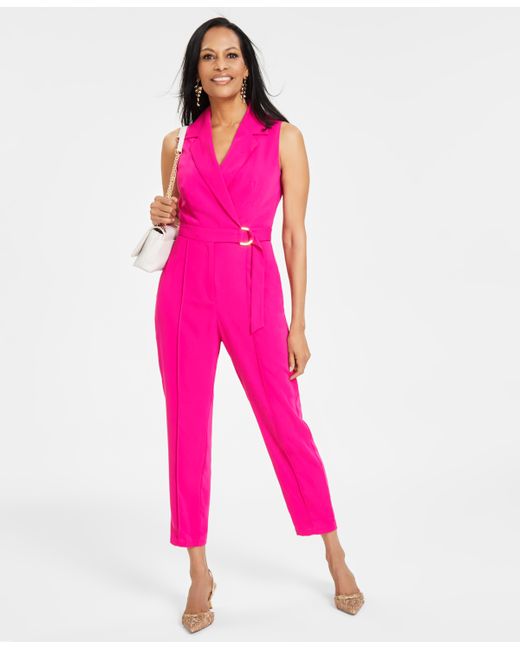 I.N.C. International Concepts Petite Sleeveless Notch-Lapel Jumpsuit Created for