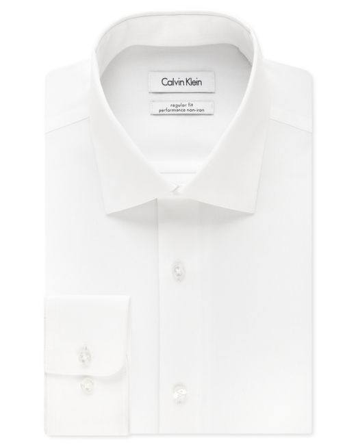 Calvin Klein Steel Classic-Fit Non-Iron Performance Herringbone Dress Shirt