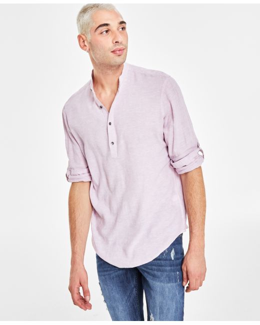 I.N.C. International Concepts Regular-Fit Linen Popover Shirt Created for