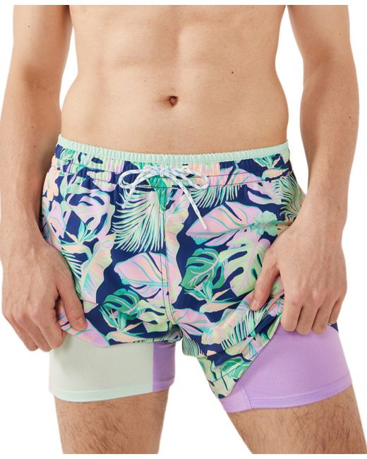 Chubbies The Night Faunas Quick-Dry 5-1/2 Swim Trunks with Boxer Brief Liner