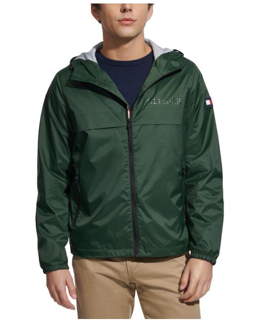 Tommy Hilfiger Stretch Hooded Zip-Front Rain Jacket