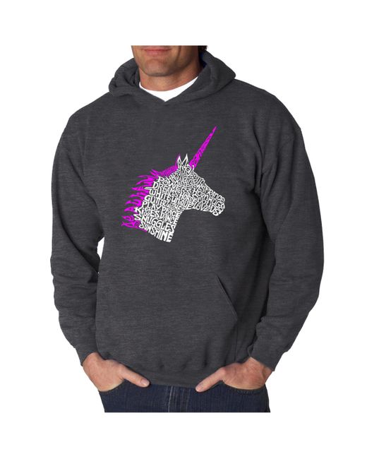 La Pop Art Word Art Hooded Sweatshirt Unicorn