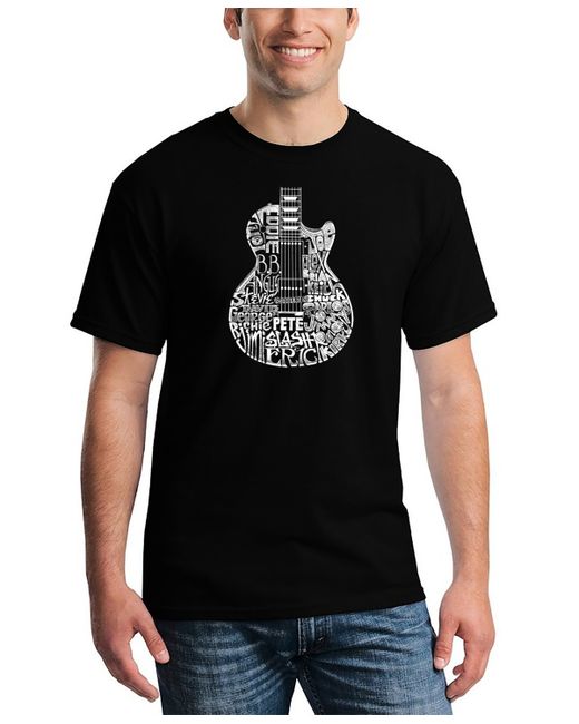 La Pop Art Rock Guitar Head Word Art T-shirt