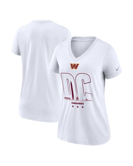 Nike Washington Commanders Tri-Blend V-Neck T-shirt